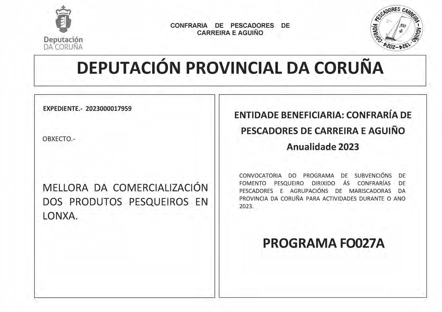 DEPUTACIÓN PROVINCIAL DA CORUÑA - PROGRAMA FO027A