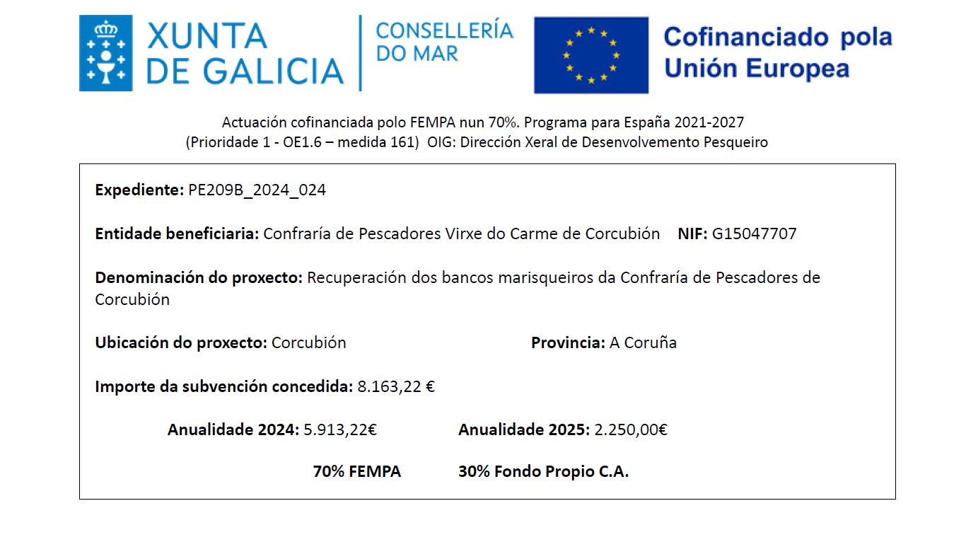 RECUPERACIÓN DOS BANCOS MARISQUEIROS DA CONFRARÍA DE PESCADORES DE CORCUBIÓN