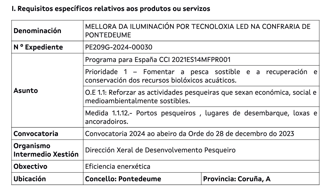 Requisitos específicos